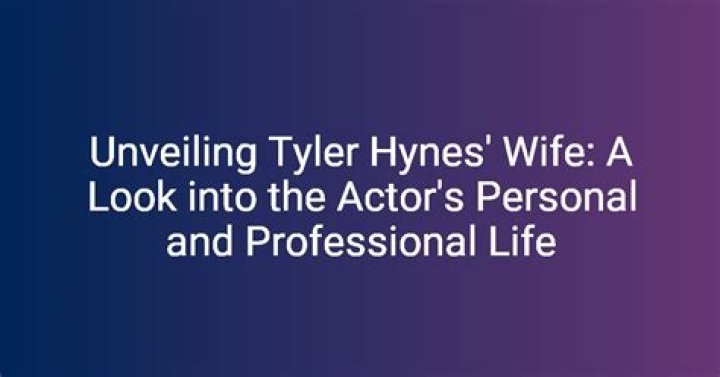 Tyler Hynes Wife Name: A Comprehensive Look Into His Personal Life